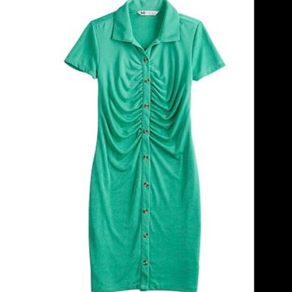 SO Slinky Bodycon Polo Dress Green Size XS New with Tags - Picture 1 of 8